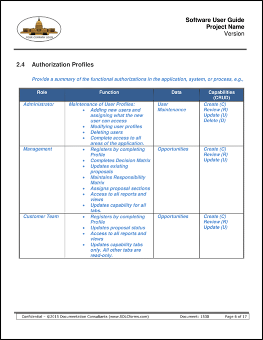 SDLCforms Software User Guide