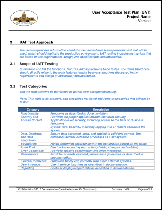 SDLCforms User Acceptance Test Plan (UAT)
